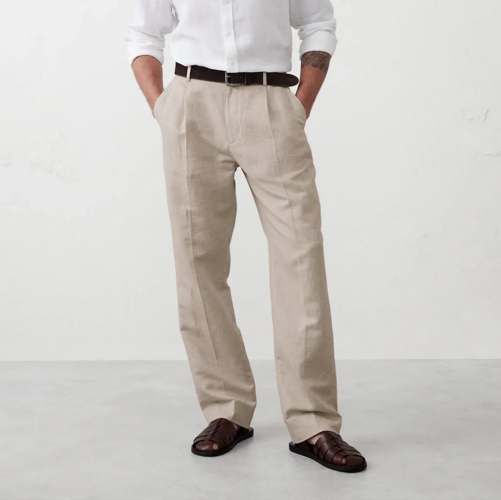 Banana Republic Tailored Linen Blend Trousers